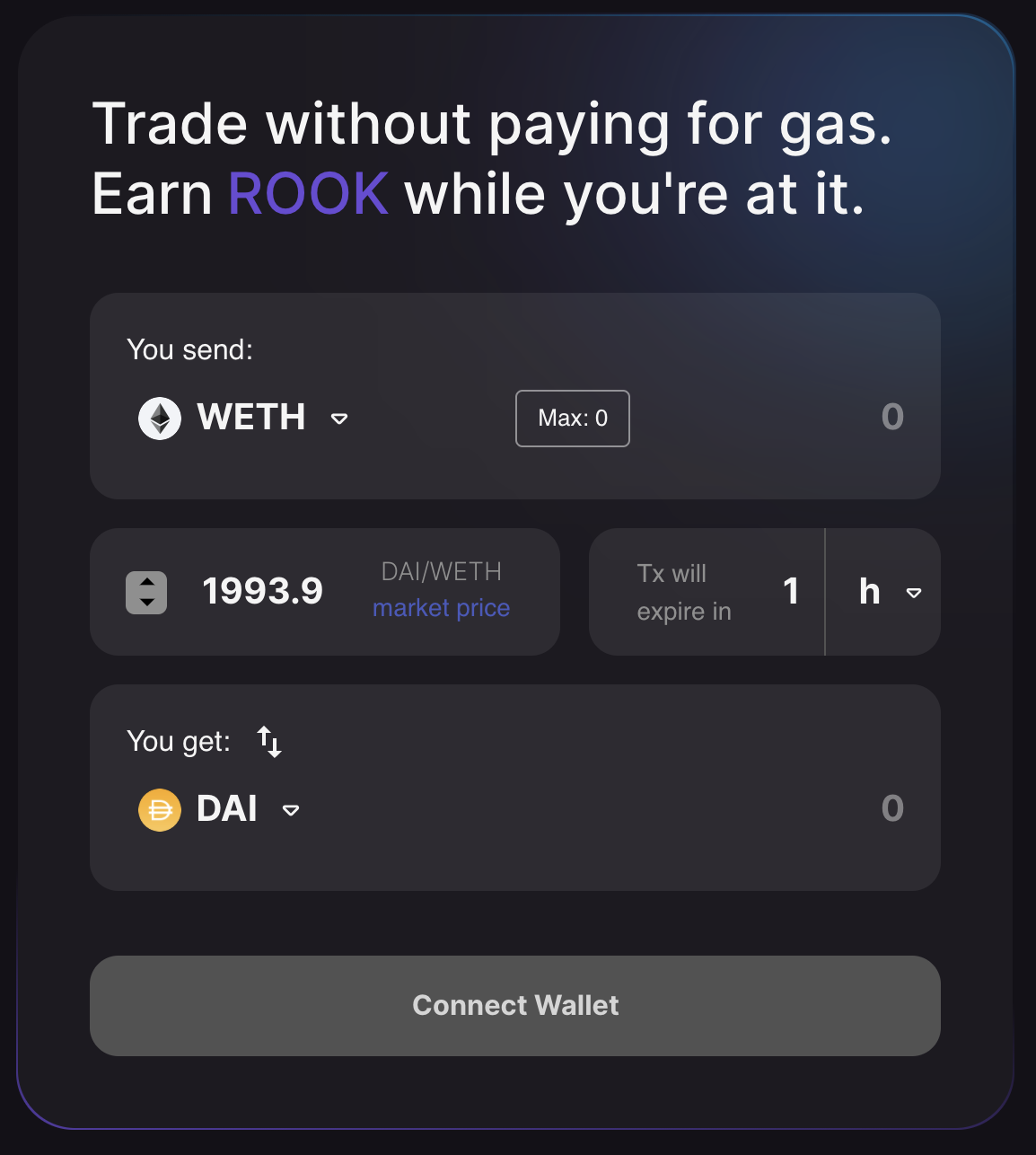 gasless crypto exchange